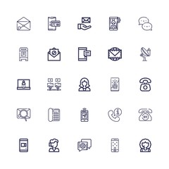 Editable 25 contact icons for web and mobile