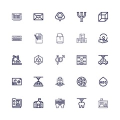 Editable 25 alphabet icons for web and mobile