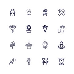Editable 16 blossom icons for web and mobile