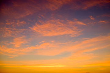 sunset sky shading background from orange to blue