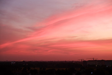 sunset sky shading background from orange to blue