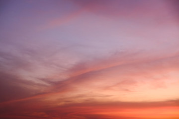 Fototapeta na wymiar sunset sky shading background from orange to blue