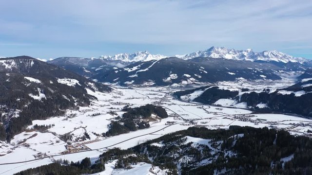 Flachau Austria Ski Resort - Aerial Drone Panorama View