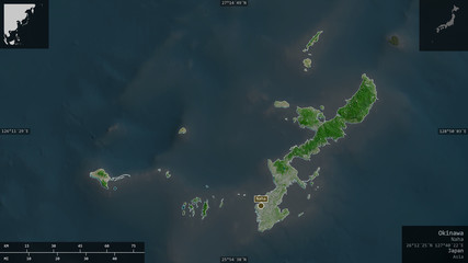 Okinawa, Japan - composition. Satellite