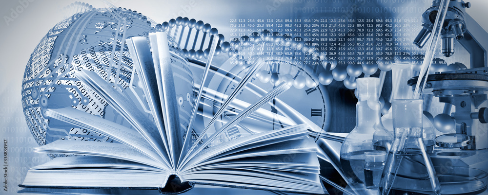 Wall mural abstract image of an open book closeup