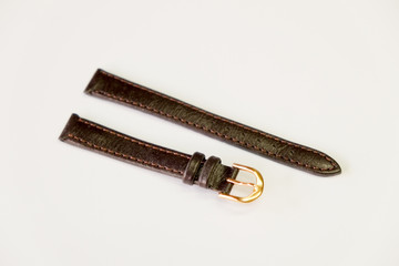 leather watch strap object isolate on the white background