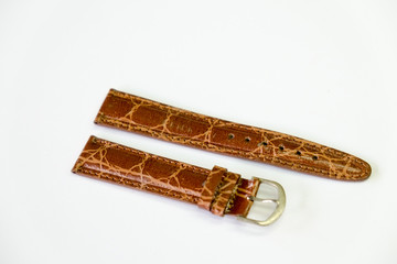 leather watch strap object isolate on the white background