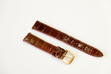 leather watch strap object isolate on the white background