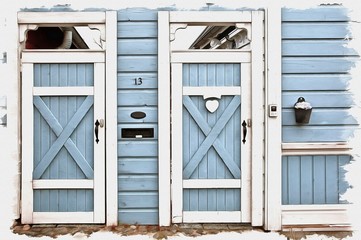 City of Porvoo. Fragment of gate. Imitation of a picture. Oil paint. Illustration