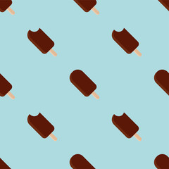 Chocolate popsicle. Ice Cream. Colored Vector 