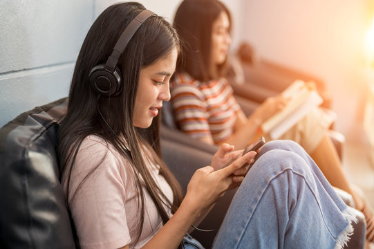 Women work at home for social distances and protection from the virus.