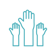 Isolated hands line style icon vector design