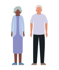 Isolated grandmother and grandfather vector design