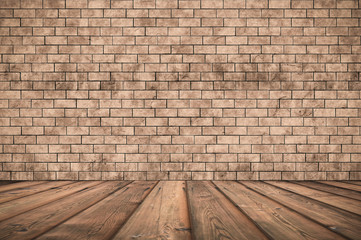 room with brick wall