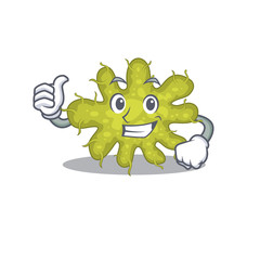 Fototapeta premium Bacterium cartoon character design making OK gesture