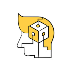 cube box in human head for machine learning concept