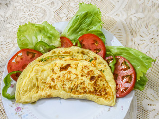 Omelette And Vegetables