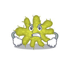 Mascot design concept of bacterium with angry face