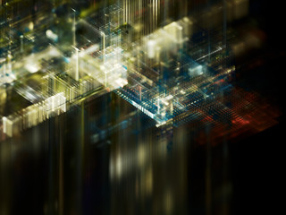 Abstract digital art background. Fractal graphics 3d illustration. Science or technology concept.