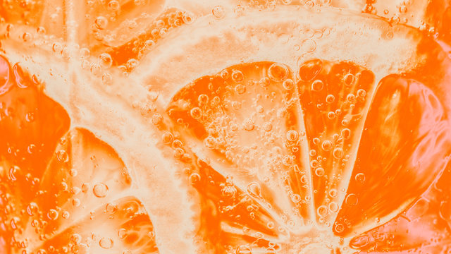 Slices of freshly cut orange