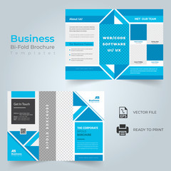 Bi-fold Brochure Template Design.Corporate & Business Concept .