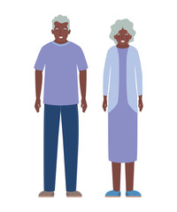 Isolated grandmother and grandfather vector design