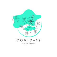 Coronavirus Bacteria Cell Icon, 2019-nCoV Novel Coronavirus Bacteria. No Infection and Stop Coronavirus Concepts. Dangerous Coronavirus Cell in China, Wuhan. Isolated Vector Icon