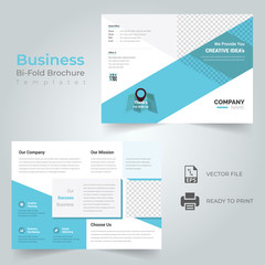 Bi-fold Brochure Template Design.Corporate & Business Concept .