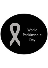 Gray ribbon awareness. World Parkinson's Day.