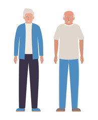 Isolated grandfathers avatars vector design