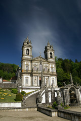 Fototapeta na wymiar Bom Jesus do Monte Church - stairs - outside of Braga, Portugal