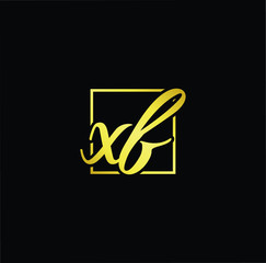 Minimal elegant monogram art logo. Outstanding professional trendy awesome artistic XF FX initial based Alphabet icon logo. Premium Business logo gold color on black background