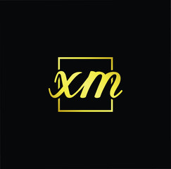 Minimal elegant monogram art logo. Outstanding professional trendy awesome artistic XM MX initial based Alphabet icon logo. Premium Business logo gold color on black background