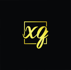 Minimal elegant monogram art logo. Outstanding professional trendy awesome artistic XG GX initial based Alphabet icon logo. Premium Business logo gold color on black background