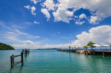 Fototapeta premium Sky beach sea island chang in Trad,Thailand