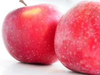 red Apple with a twig, macro