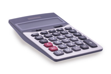 digital calculator on the top view white background. Calculator for financial accounts and marketers - include clipping pat.