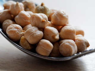 chickpeas, garbanzo beans, macro, raw