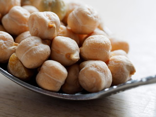 chickpeas, garbanzo beans, macro, raw
