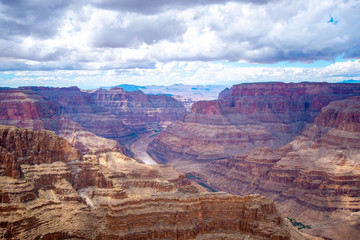 Landscape of Grand Canyon cloudy day.