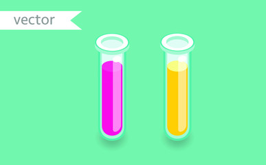 laboratory chemical beaker isometric flat icon. 3d vector colorful illustration. Pictogram isolated on background