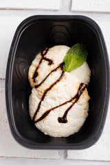 cookies with homemade curd, mint leaf and berries. sugar substitute