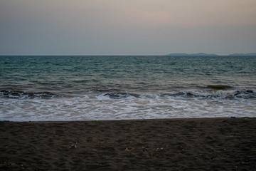 Beautiful view of the empty beach due to the quarantine for Covid 19 in Costa Rica