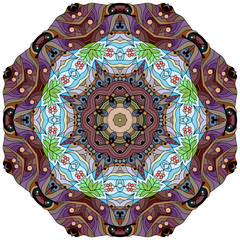 Colorful cute Mandalas. Decorative unusual round ornaments.