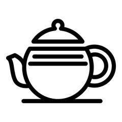 Black tea pot icon. Outline black tea pot vector icon for web design isolated on white background