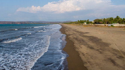 Beautiful view of the empty beach due to the quarantine for Covid 19 in Costa Rica