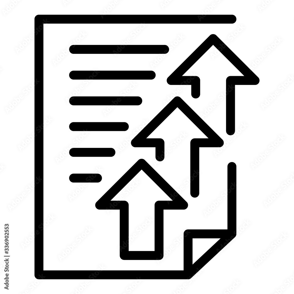Aufkleber upload report icon. outline upload report vector icon for web design isolated on white background