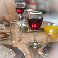 Isolated Close up of the traditional Jewish Passover table for the Seder- Israel