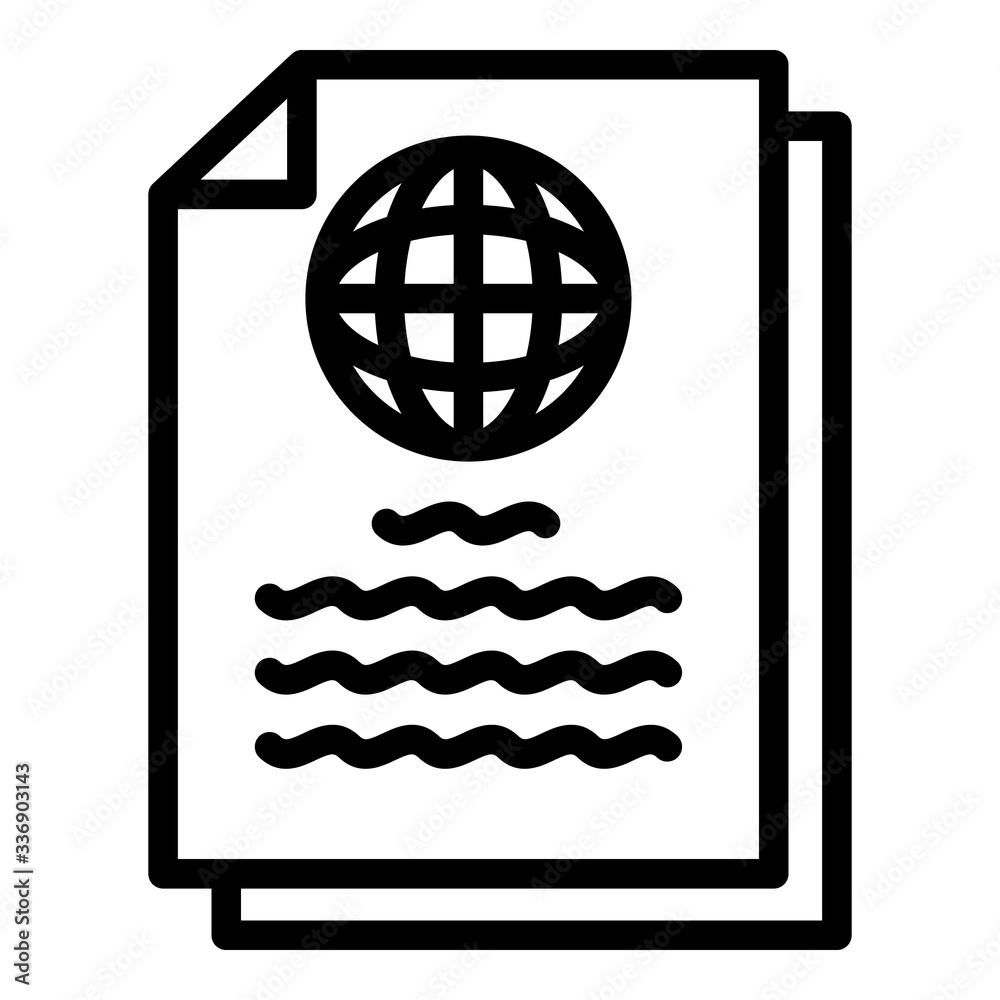 Poster global report icon. outline global report vector icon for web design isolated on white background