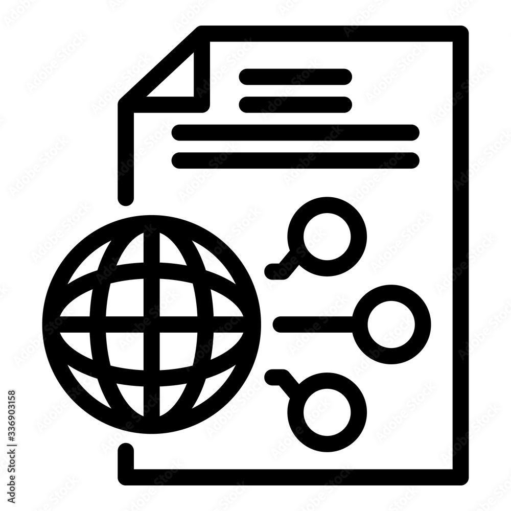 Poster global scheme report icon. outline global scheme report vector icon for web design isolated on white
